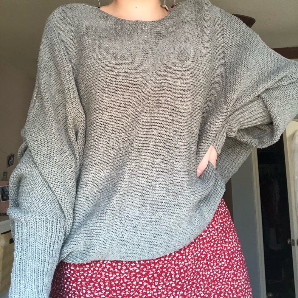 green sweater
